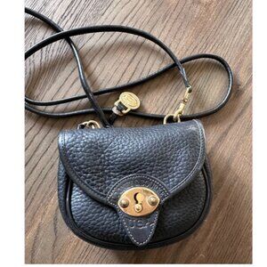 Dooney and Bourke Vintage Black Mini Pebbled Leather Crossbody Belt Bag